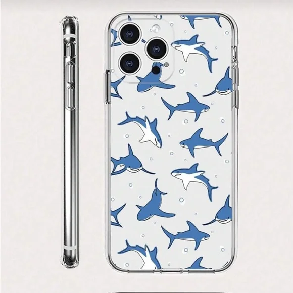 ⚠️Clearance iPhone 15/ 15 Pro Shark Pattern Phone Case - Blue - Picture 3 of 3